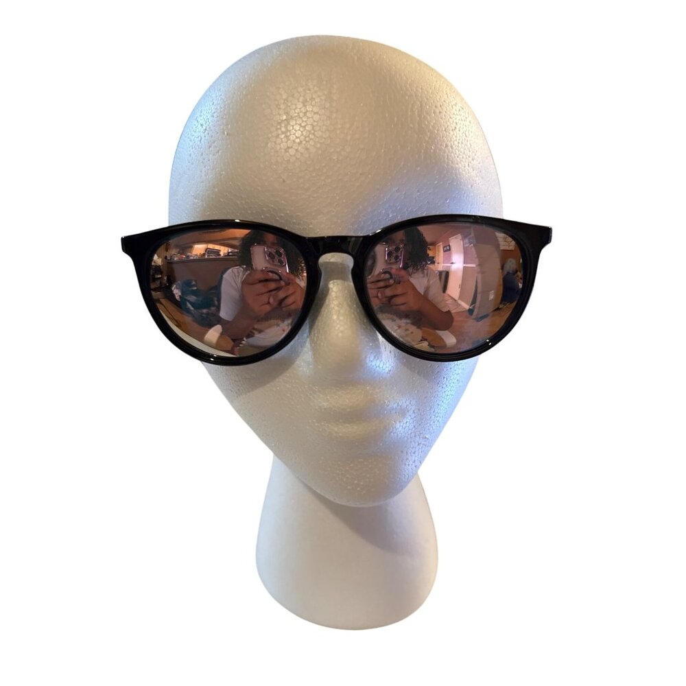 Vintage Black & Gold Round Sunglasses